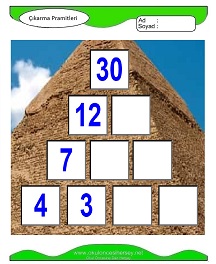 Çıkarma Pramidi Çalışma Sayfaları
